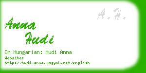 anna hudi business card